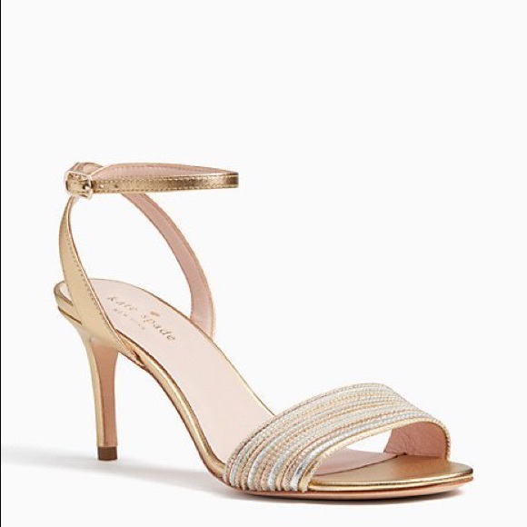KATE SPADE Jasmyne Metallic Leather High-Heel Sandals - Picture 2 of 5